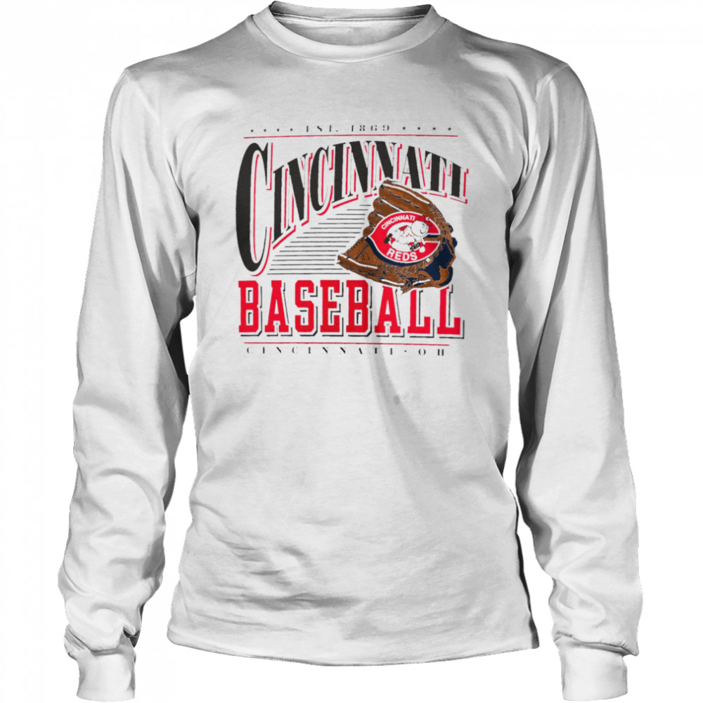Cincinnati Reds Cooperstown Collection Winning Time T Long Sleeved T Shirt