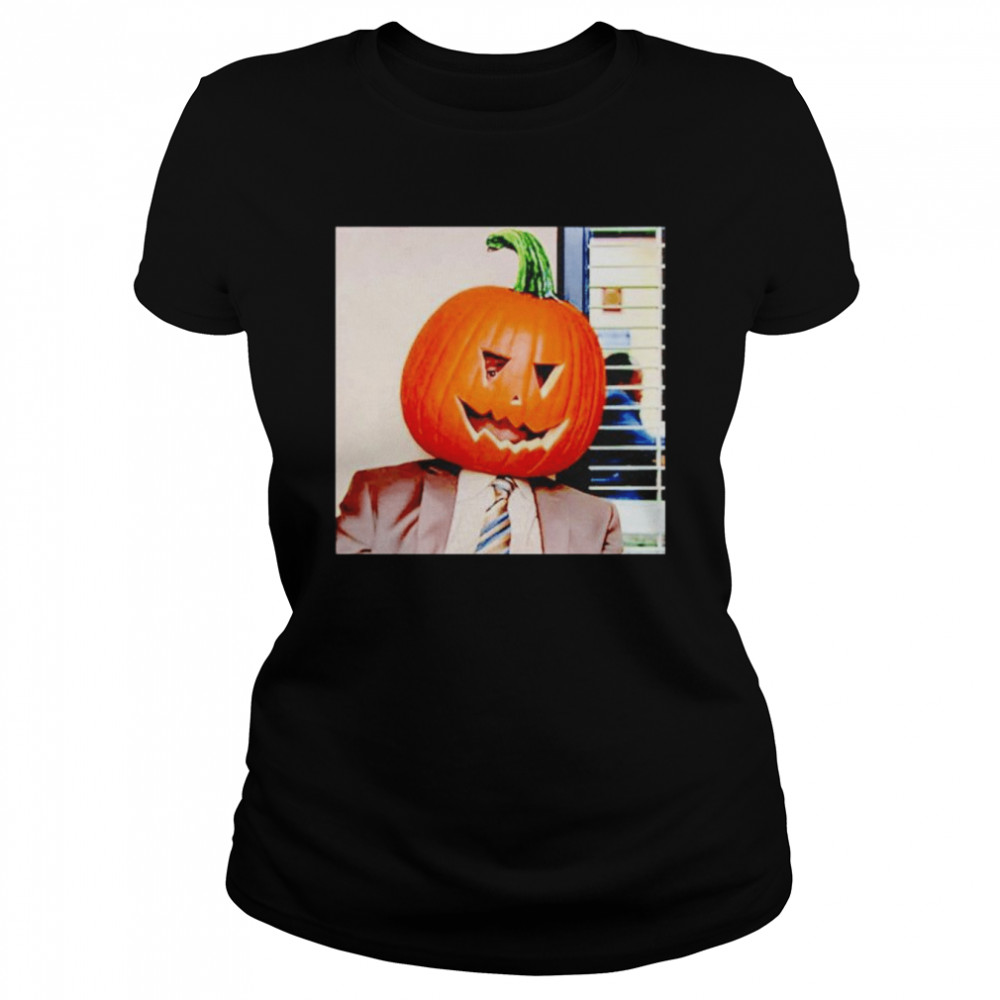 Dwight Pumpkin Head Halloween Shirt Classic Womens T Shirt