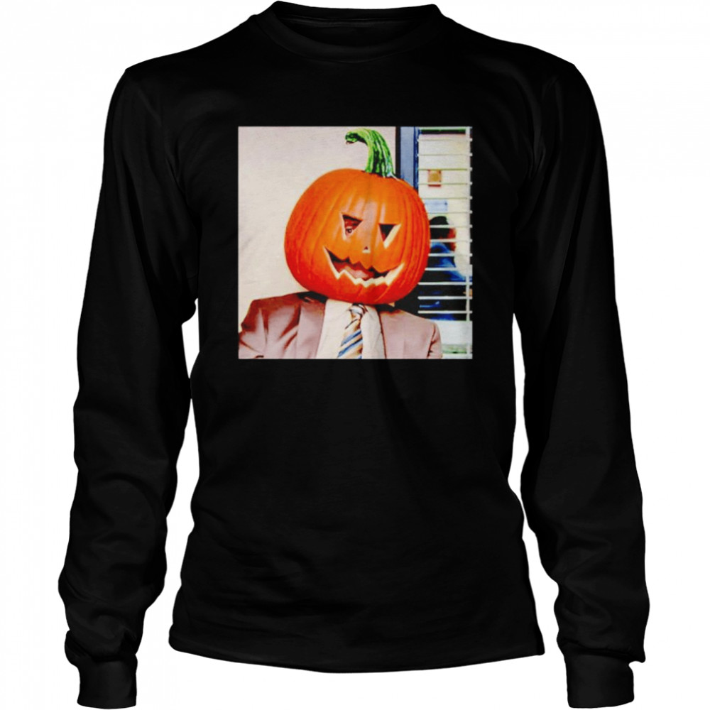 Dwight Pumpkin Head Halloween Shirt Long Sleeved T Shirt