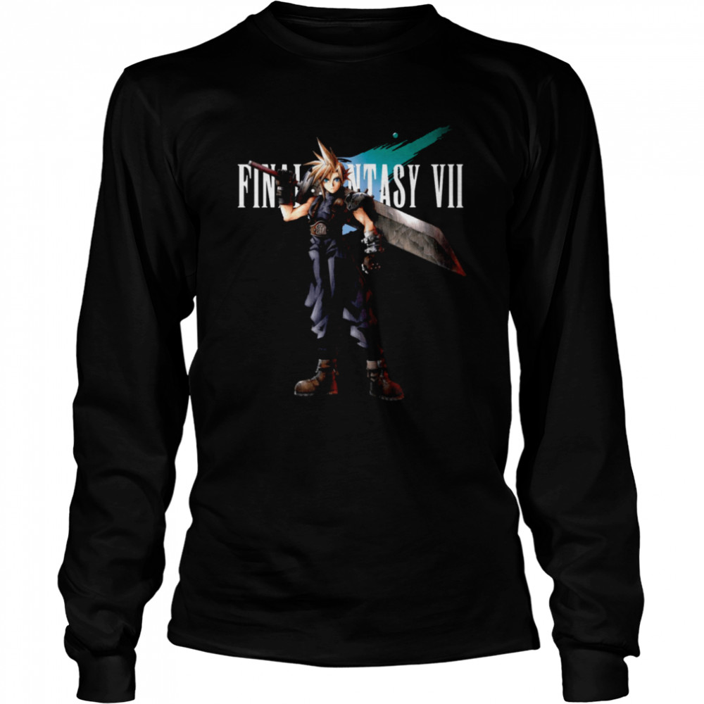 Final Fantasy 7 Main Character Cloud Strife Black Series Shirt Long Sleeved T-Shirt
