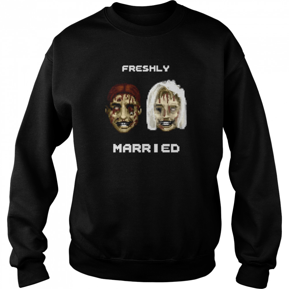 Freshly Married Horror Pixel Shirt Unisex Sweatshirt