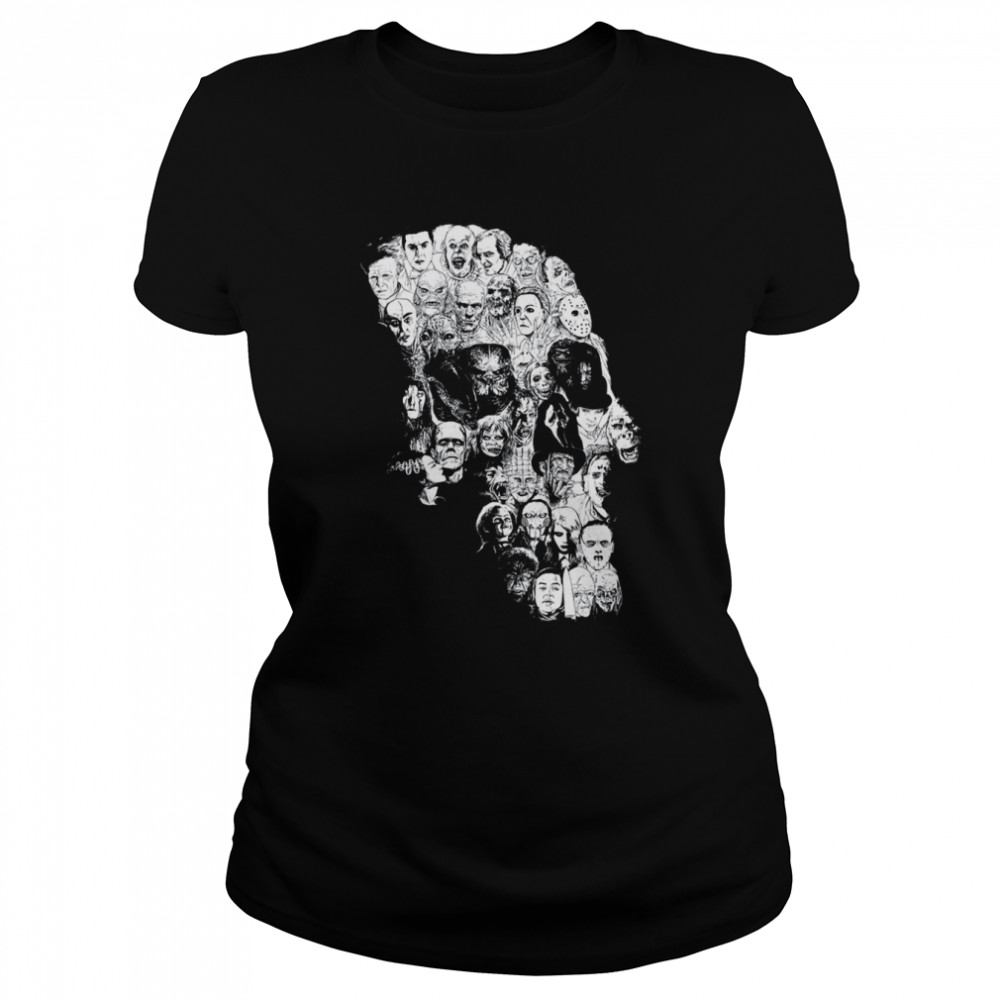 Horror Icons Skull By Halloween Characters Shirt Classic Womens T Shirt