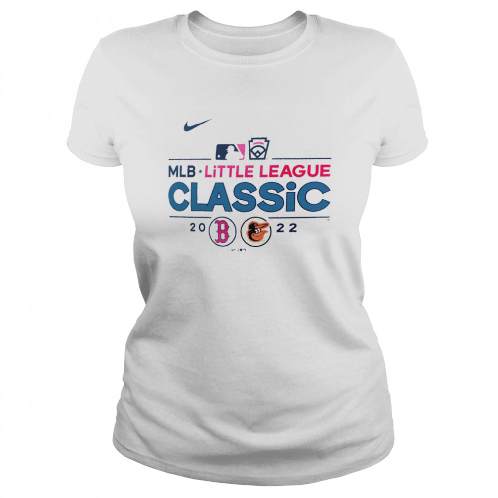 Mlb Baltimore Orioles Vs Boston Red Sox Nike 2022 Little League Classic Matchup T- Classic Women'S T-Shirt