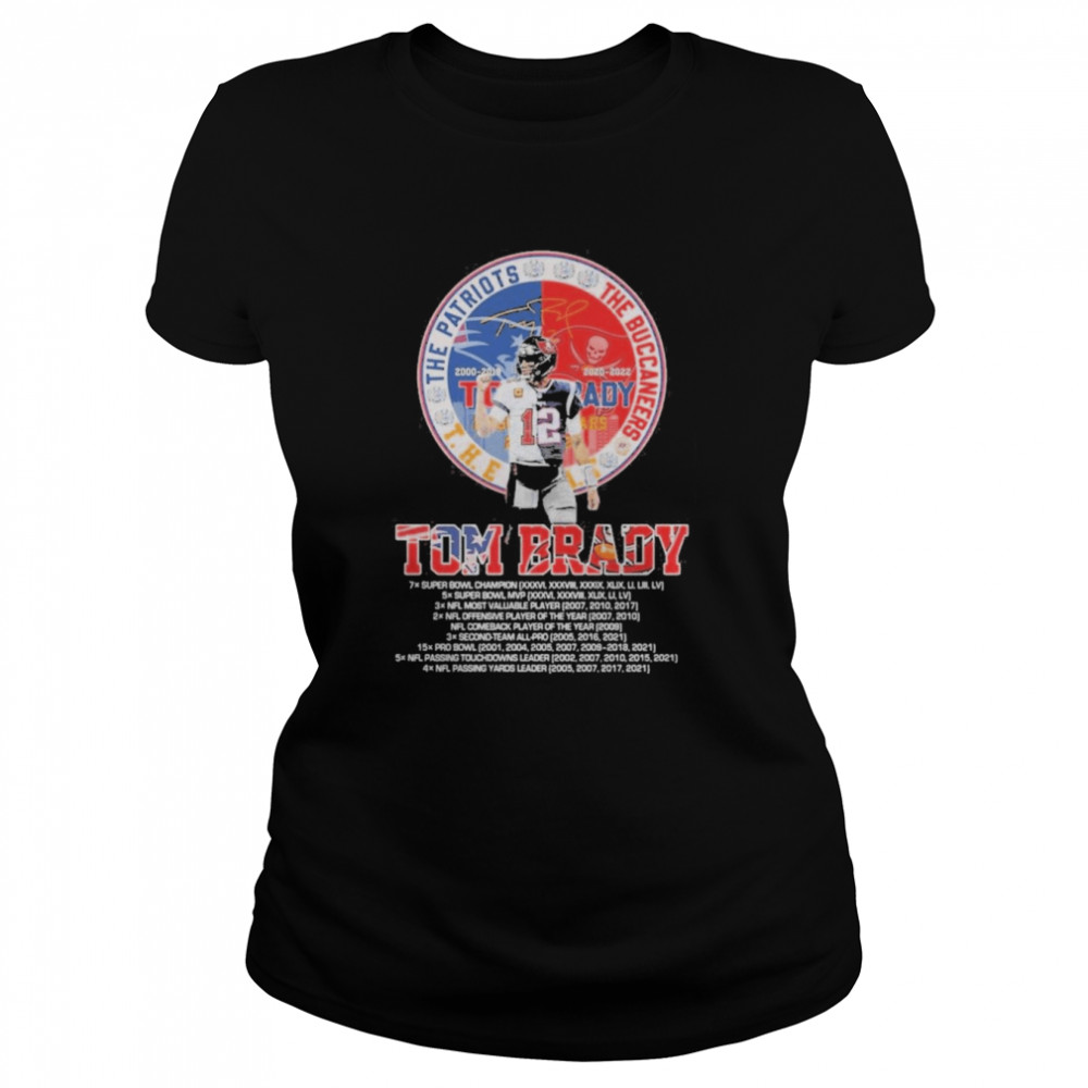 Tom Brady The Patriots 2000-2019 The Buccaneers 2020-2922 Signature  Classic Women'S T-Shirt