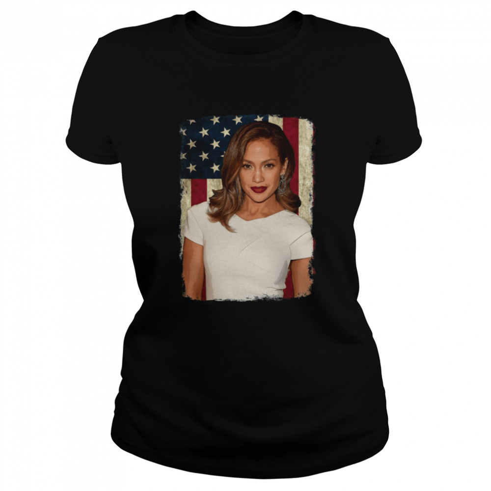 Vintage American Flag Diva Jenifer Legend Shirt Classic Womens T Shirt