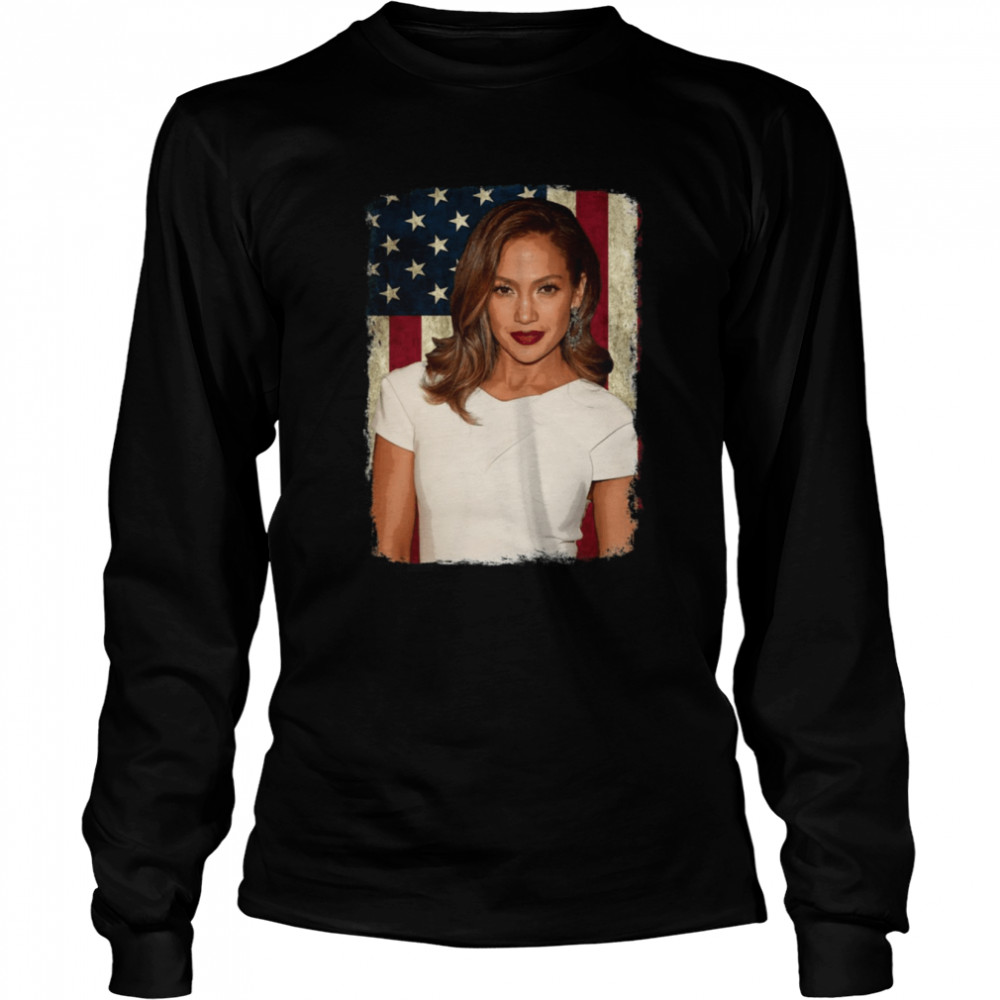 Vintage American Flag Diva Jenifer Legend Shirt Long Sleeved T-Shirt