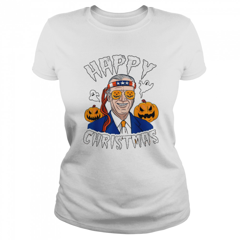 Happy Christmas Halloween Jokes Pumpkin Boo Joe Biden T- Classic Women'S T-Shirt
