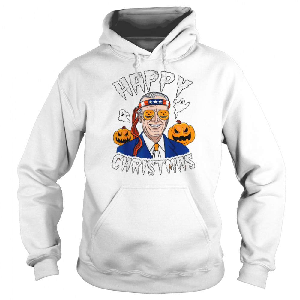 Happy Christmas Halloween Jokes Pumpkin Boo Joe Biden T- Unisex Hoodie
