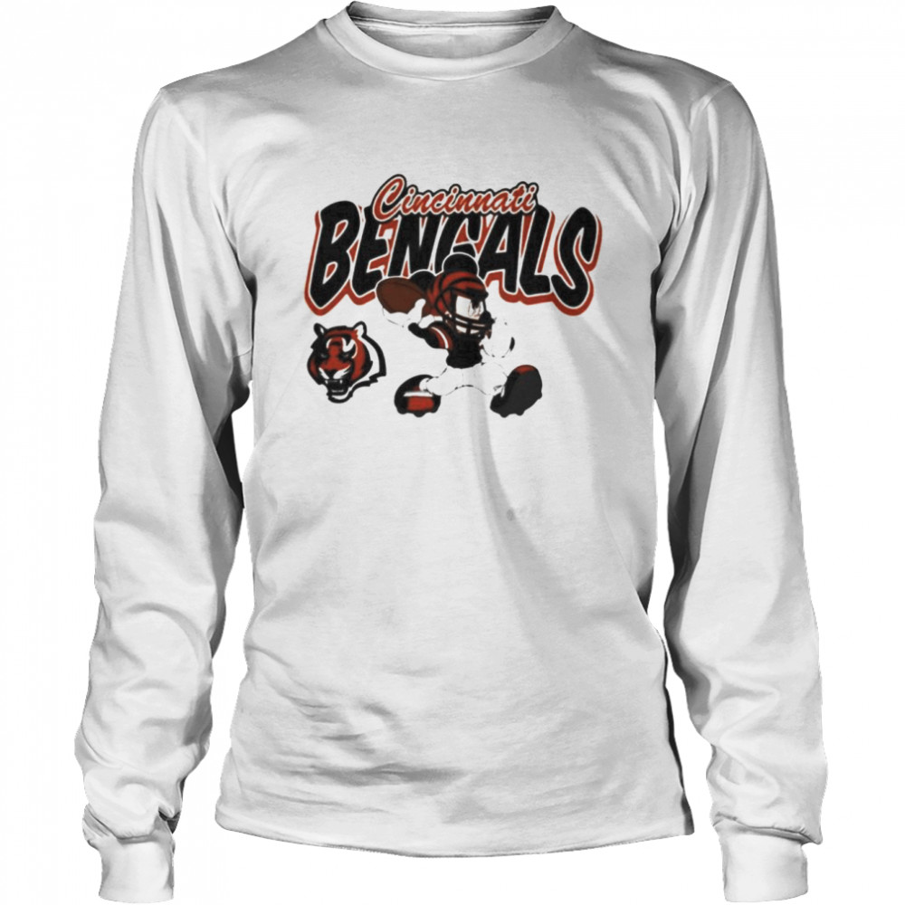 Cincinnati Bengals Football Team Mickey Shirt Long Sleeved T-Shirt