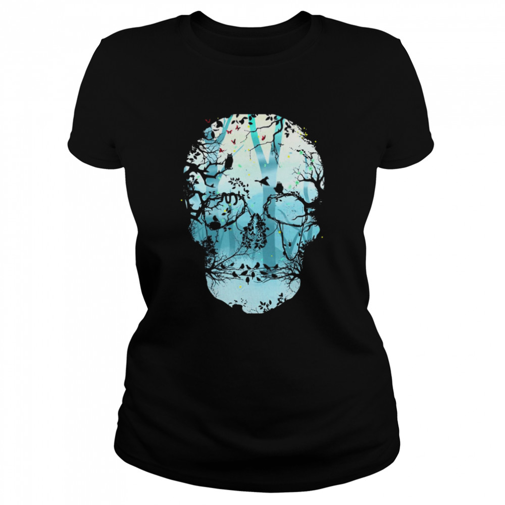 Dark Forest Skull Graphic Shirt Classic Womens T Shirt