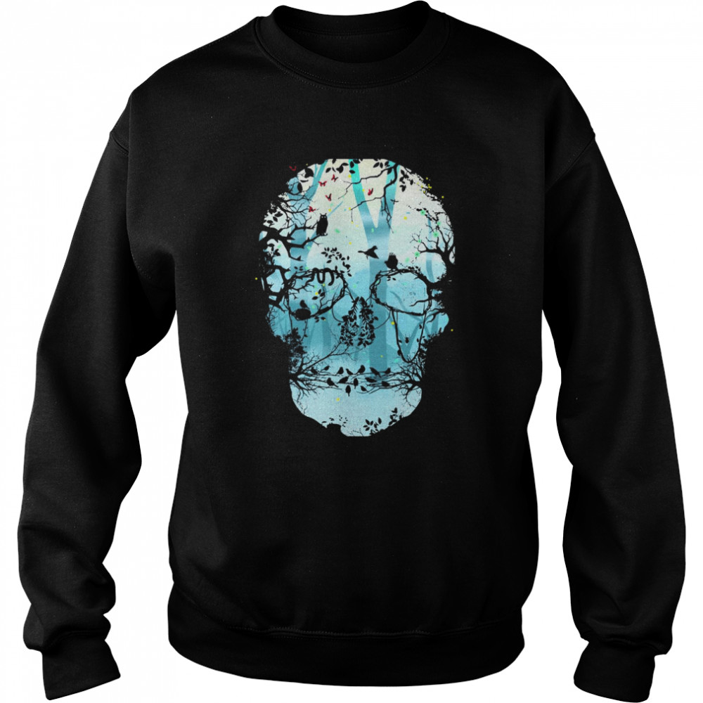 Dark Forest Skull Graphic Shirt Unisex Sweatshirt