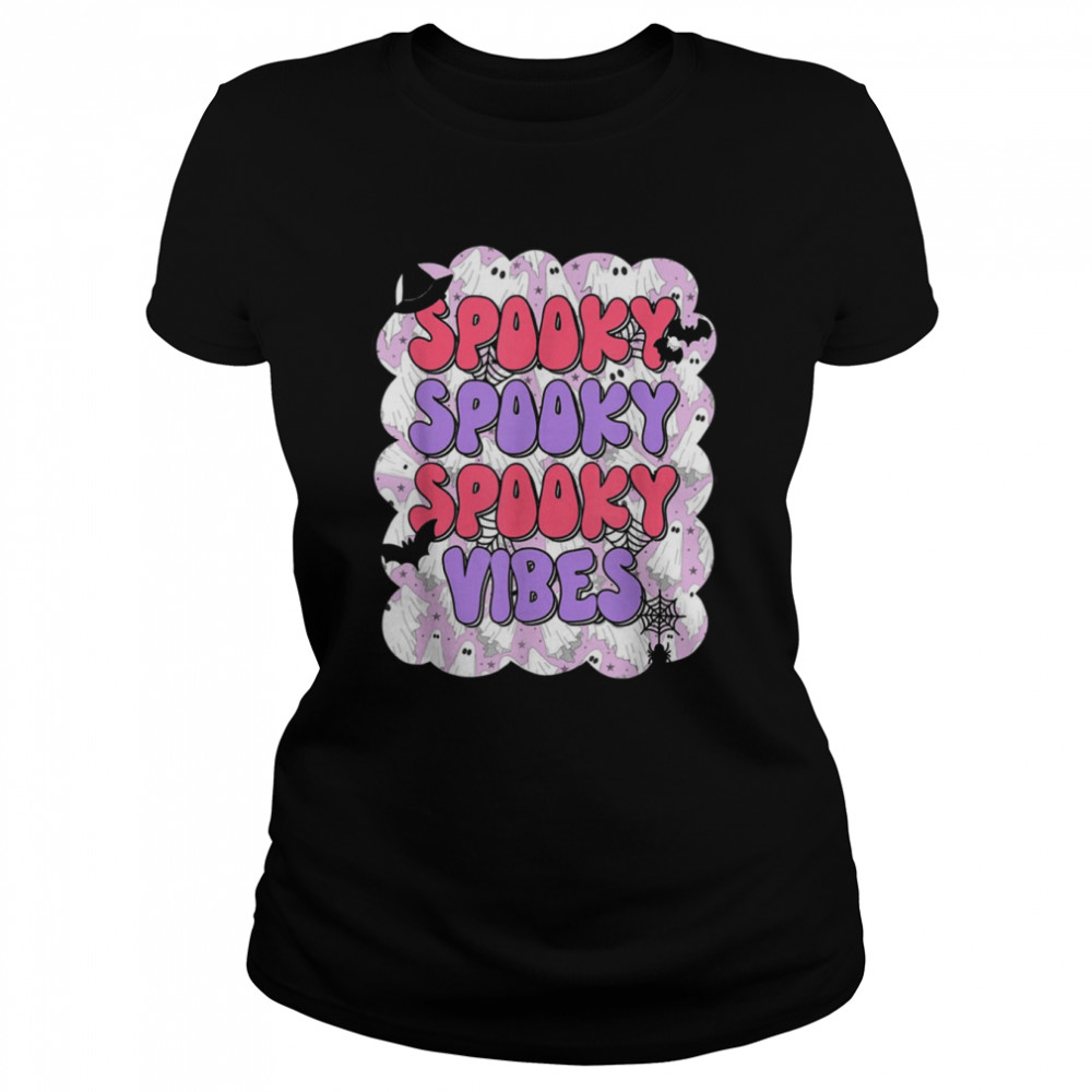 Groovy Spooky Season Spooky Vibes Hippie Halloween Costume Shirt Classic Women'S T-Shirt
