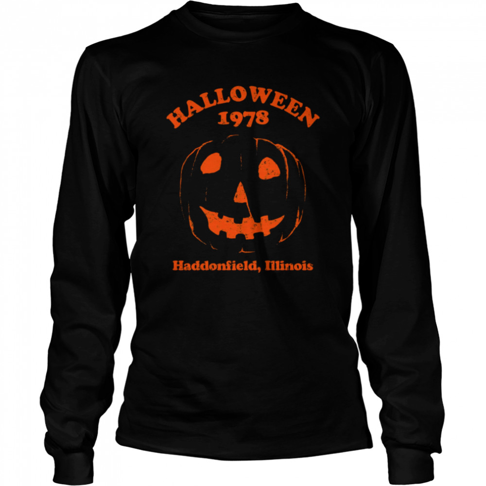 Halloween 1978 Holiday Spooky Myers Pumpkin Haddonfield Shirt Long Sleeved T Shirt