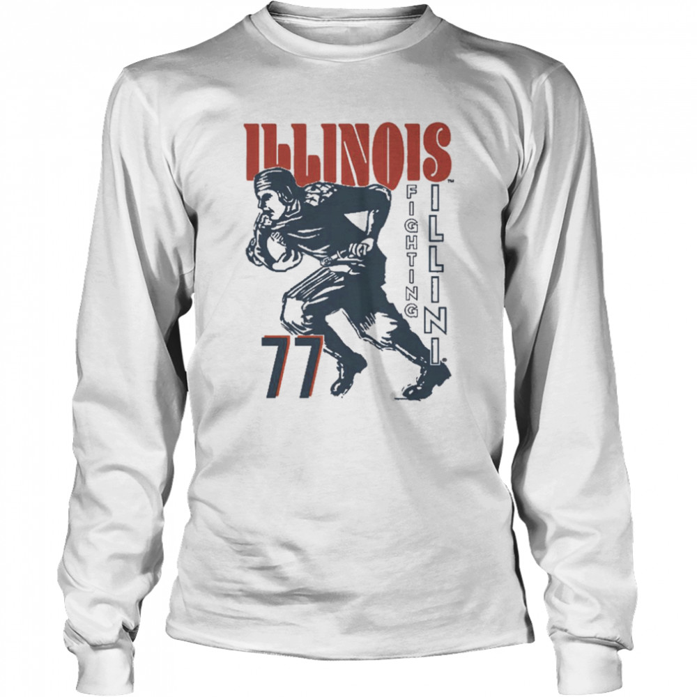 Illinois Fighting Illini 77 Football Shirt Long Sleeved T Shirt