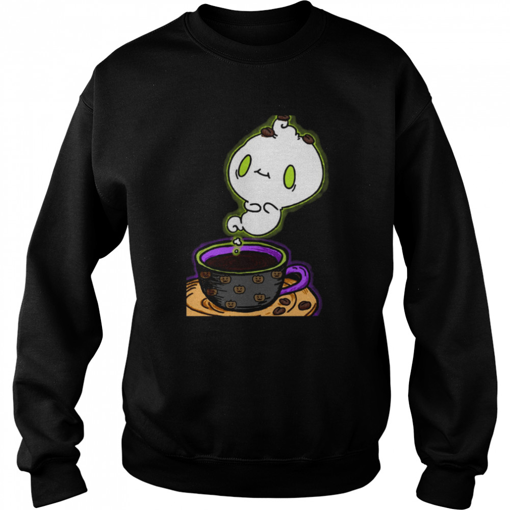 More Espresso Less Depresso Halloween Cute Ghost Shirt Unisex Sweatshirt