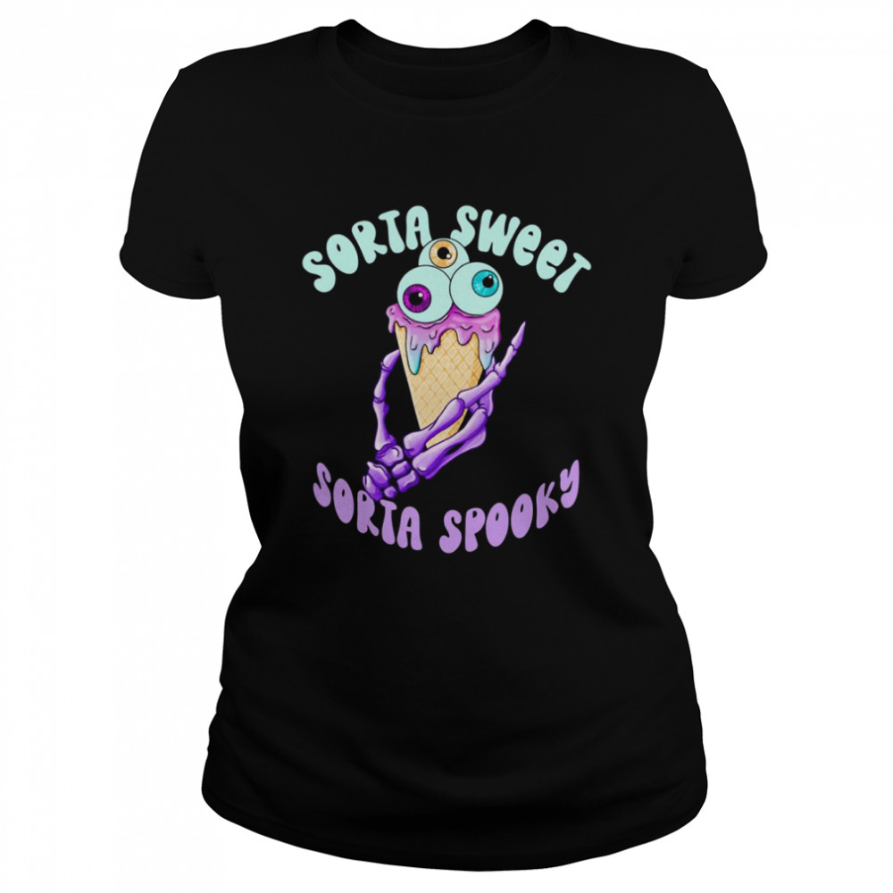 Sorta Sweet Sorta Spooky Cute Scary Halloween Lazy Shirt Classic Womens T Shirt