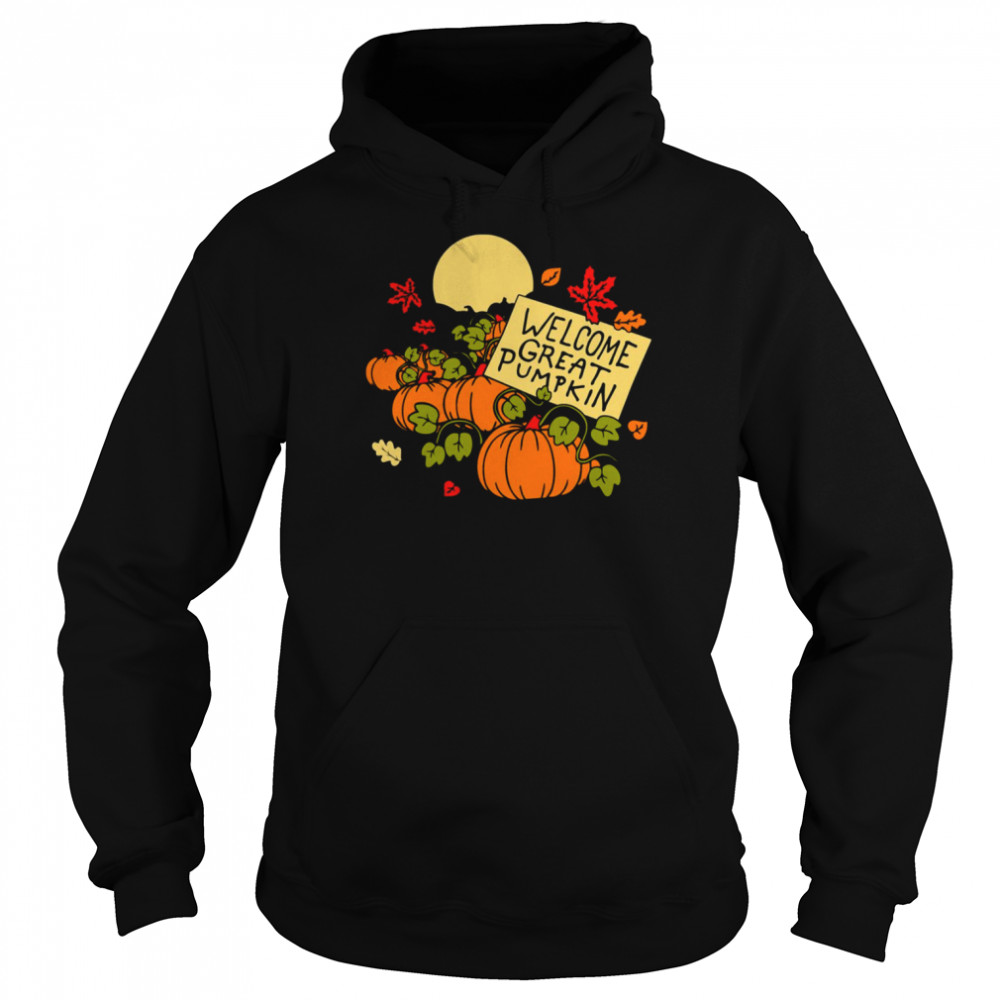 Welcome Great Pumpkin Spooky Halloween Ghost Vintage Shirt Unisex Hoodie