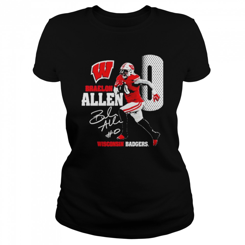 Wisconsin Badgers Braelon Allen Action Signature T- Classic Women'S T-Shirt
