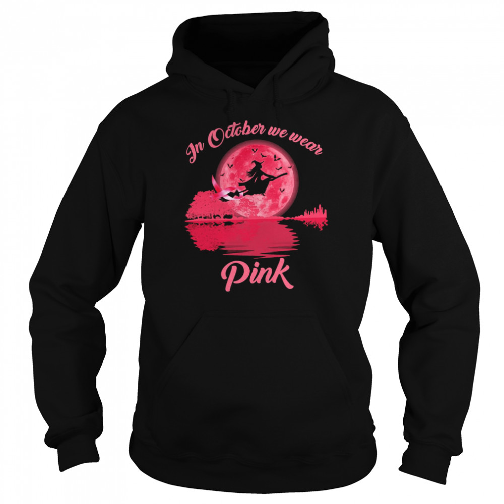 Witch Guitar Reflection In October We Wear Pink Moon Unisex Hoodie