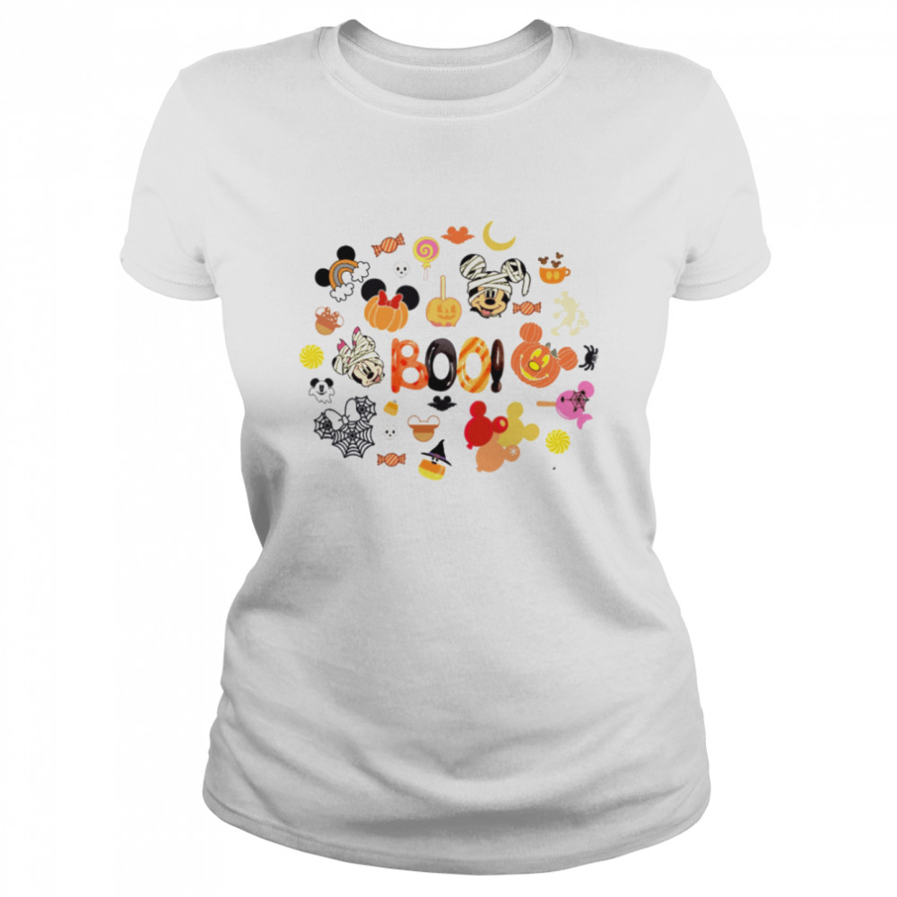 Boo Vintage Spooky Season Mickey Minnie Party 2022 Disney Halloween Shirt Classic Women'S T-Shirt