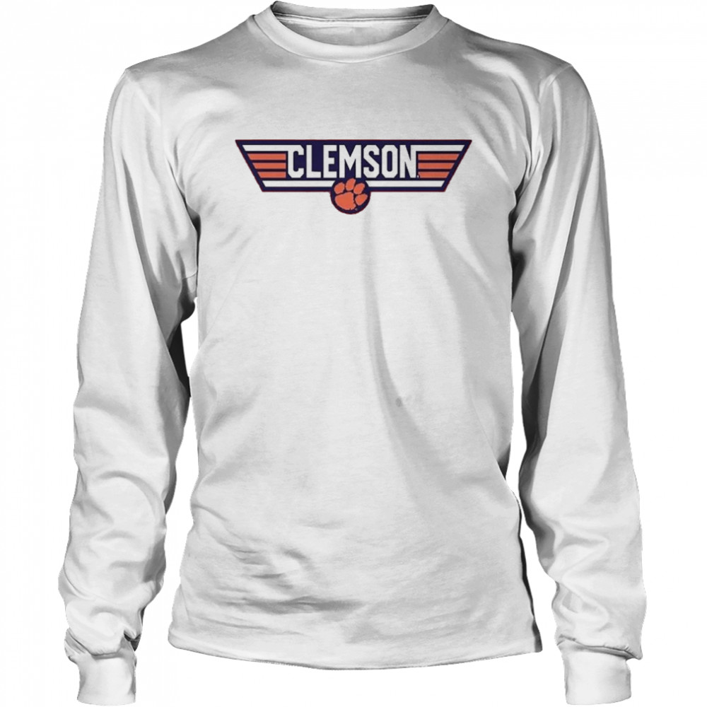 Clemson Tigers Top Gun Clemson Logo  Long Sleeved T-Shirt