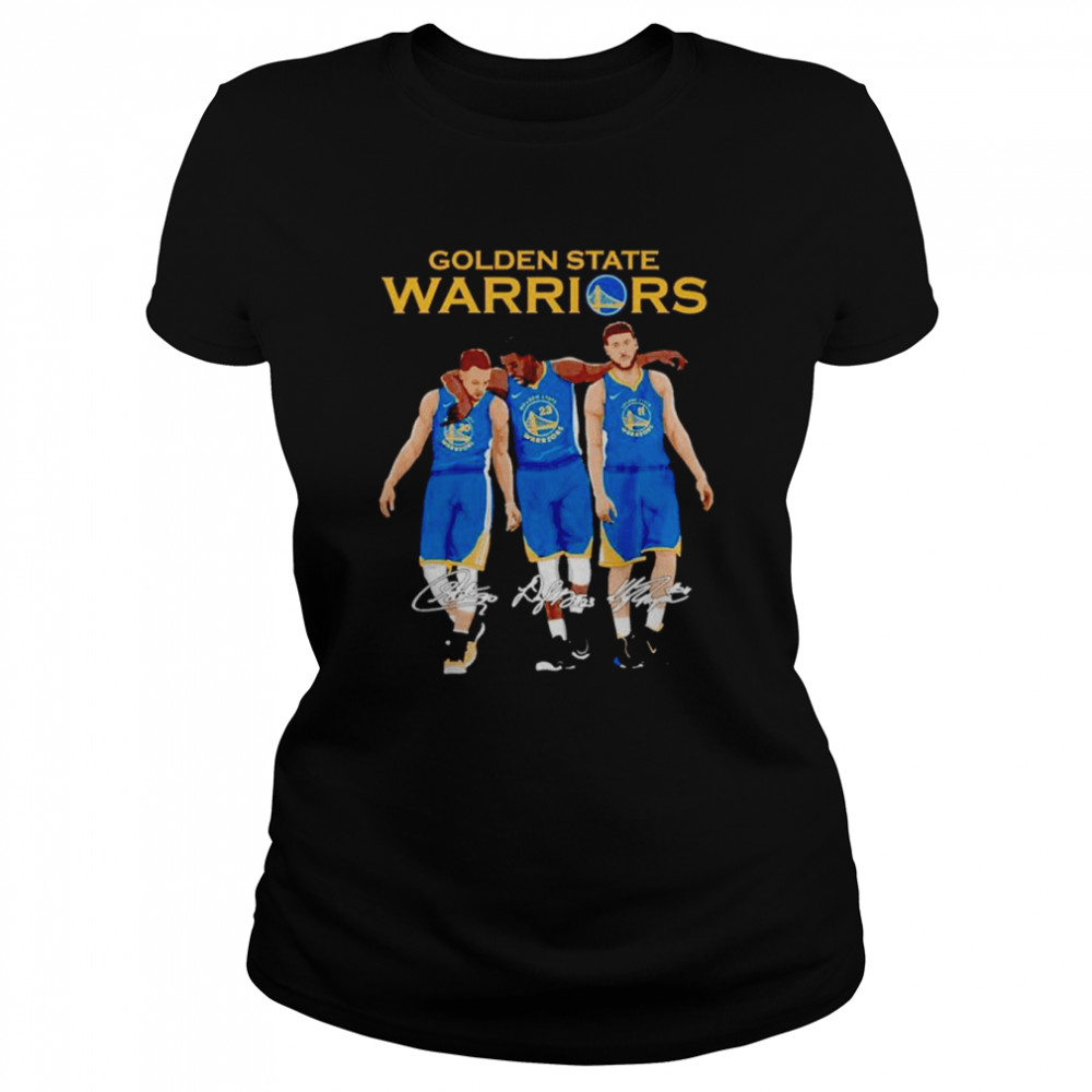 Golden State Warriors Curry Green Thompson Signatures Shirt Classic Women'S T-Shirt
