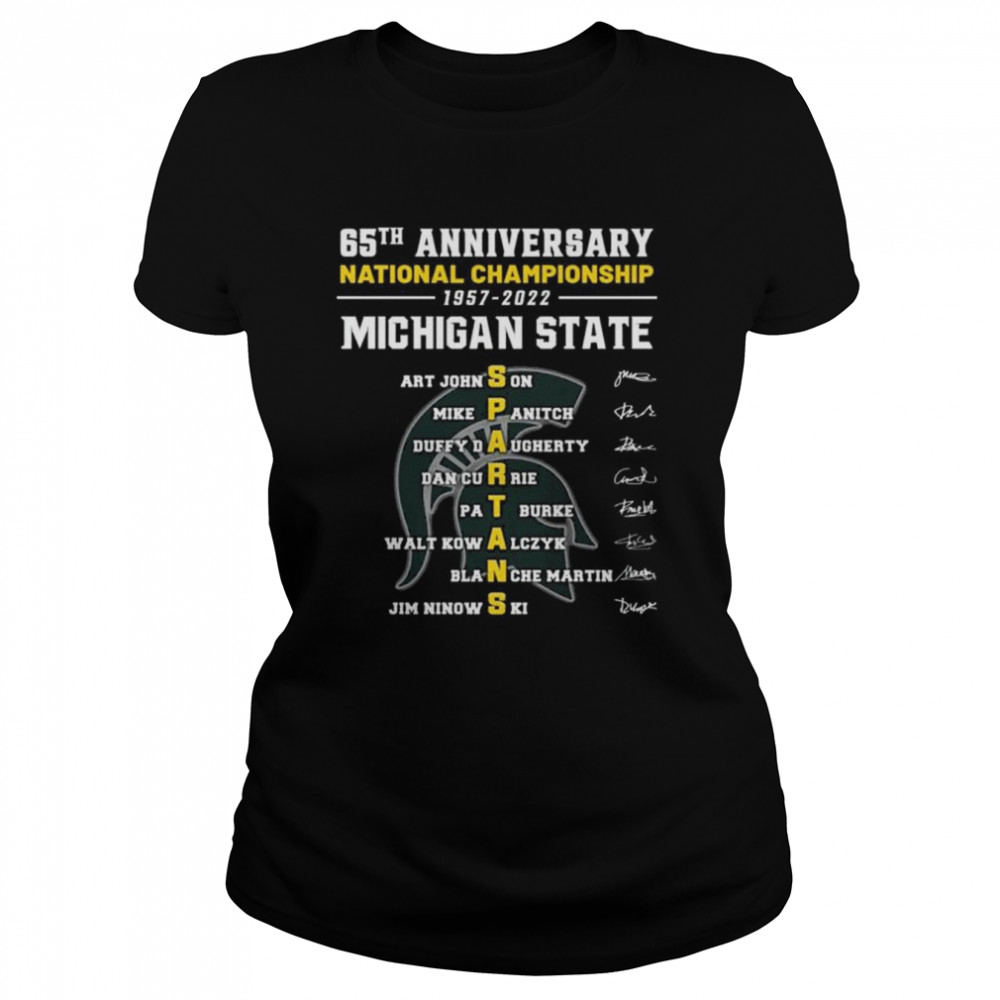 Michigan State 65Th Anniversary National Champions 1957 2022 Signatures Shirt Classic Women'S T-Shirt