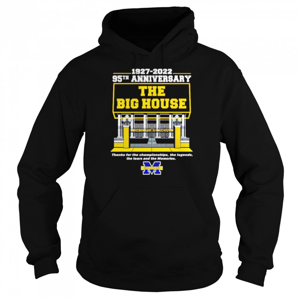 Michigan Wolverines 1927-2022 95Th Anniversary The Big House Shirt Unisex Hoodie
