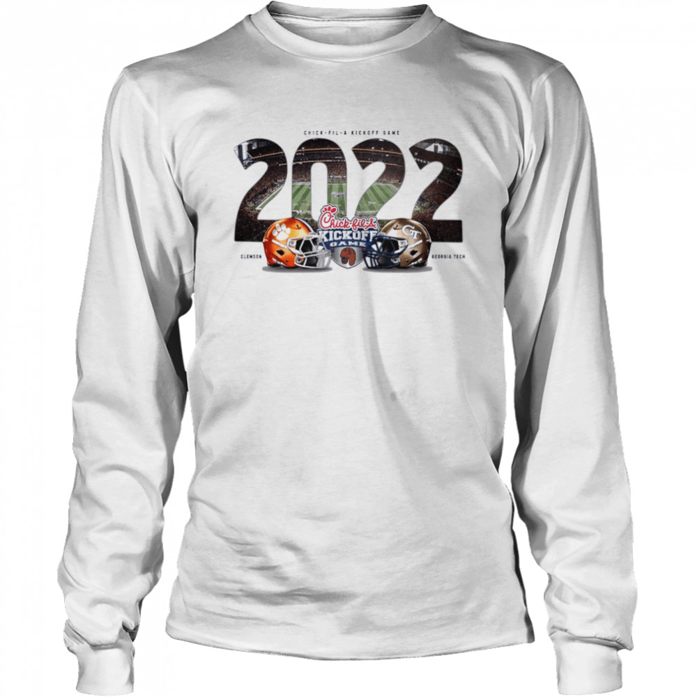2022 chick fil a kickoff game clemson tigers and georgia tech yellow jackets long sleeved t shirt