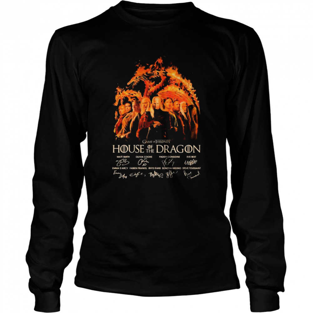 2022 house of the dragon game of thrones 2022 signatures shirt long sleeved t shirt