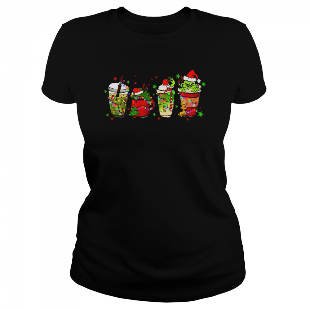 Christmas Halloween Grinch Coffee Drink shirt Classic Women's T-shirt
