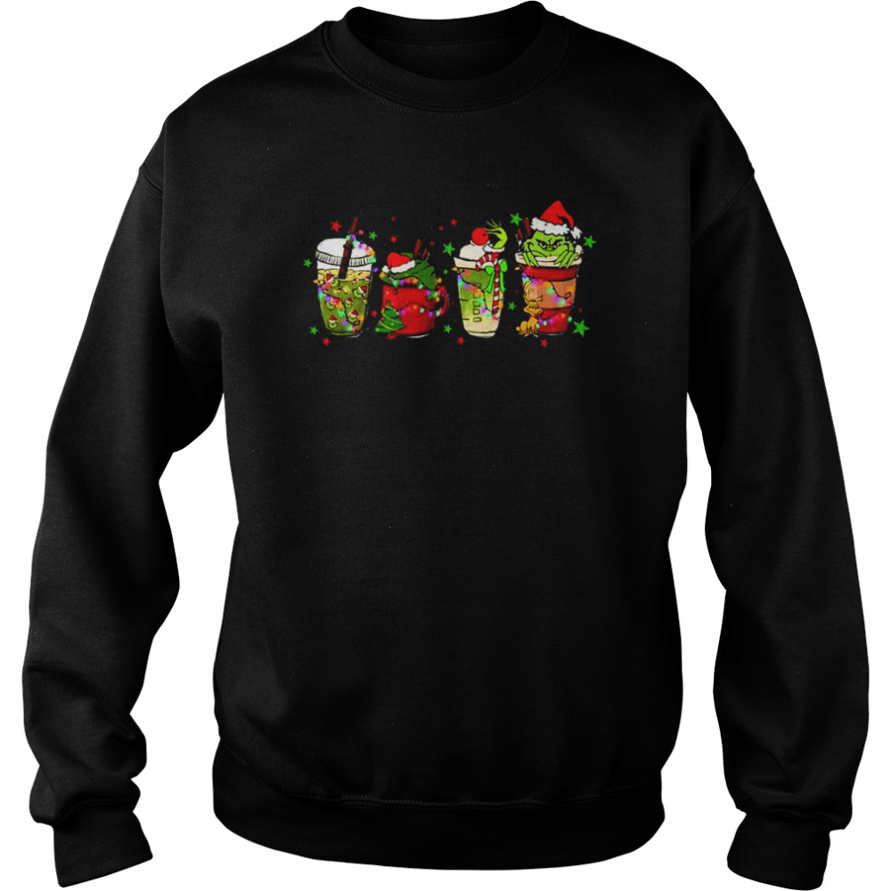 Christmas Halloween Grinch Coffee Drink shirt Unisex Sweatshirt