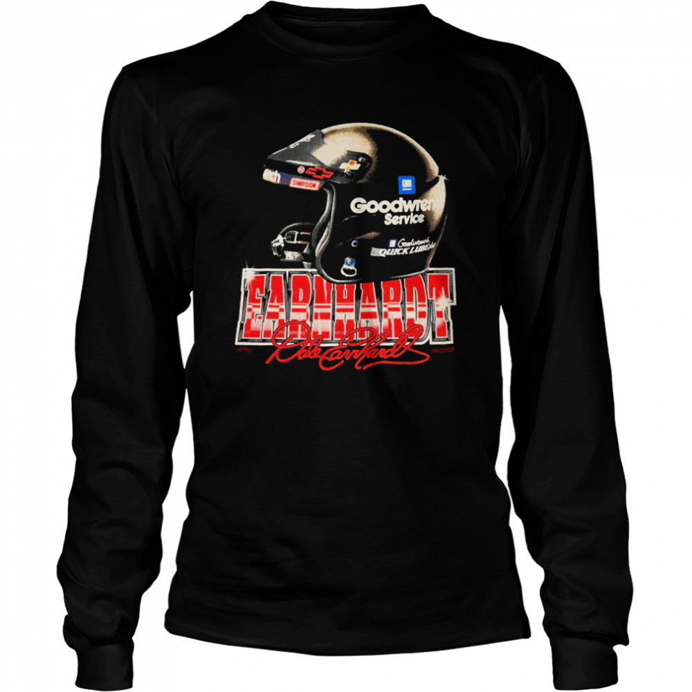 Dale Earnhardt Black Helmet Retro shirt Long Sleeved T-shirt