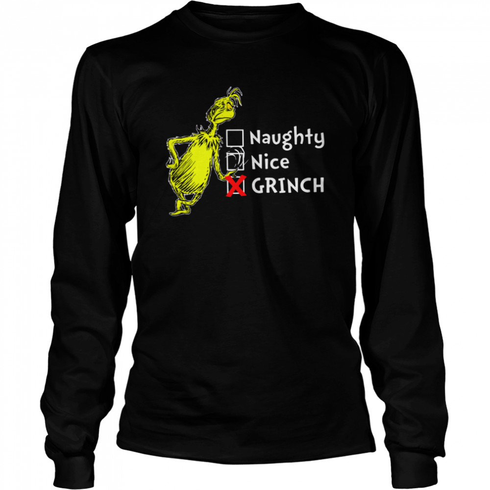 grinch naughty nice wonderful time of the year merry christmas shirt long sleeved t shirt