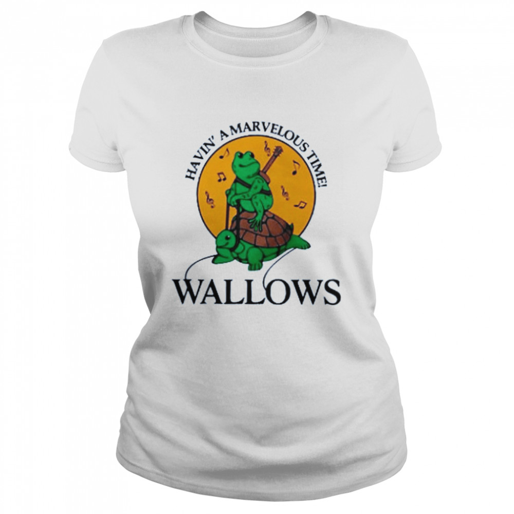 having a marvelous time wallows frog riding turtle band tour shirt classic womens t shirt