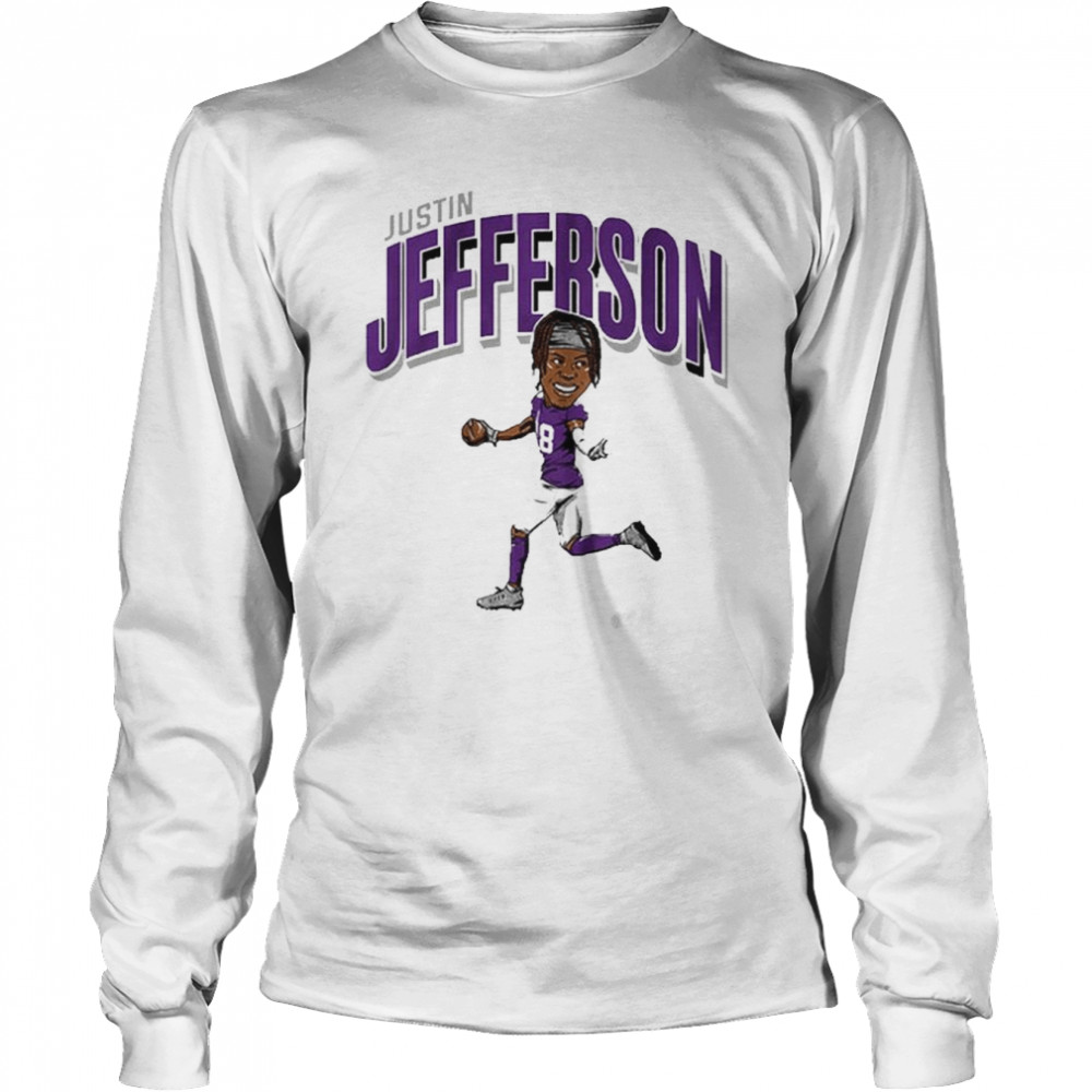justin jefferson caricature t long sleeved t shirt
