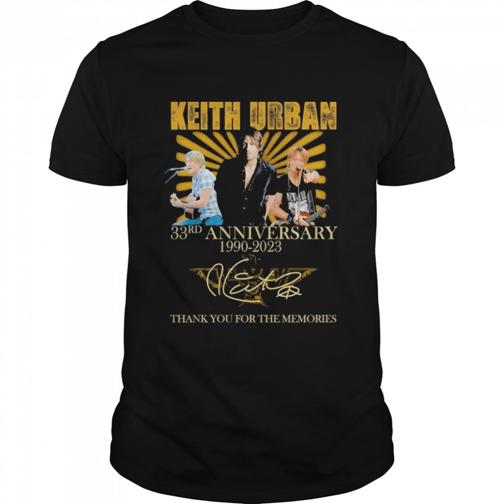 Keith Urban 33rd Anniversary 1990 – 2023 Signature Thank You For The Memories Shirt