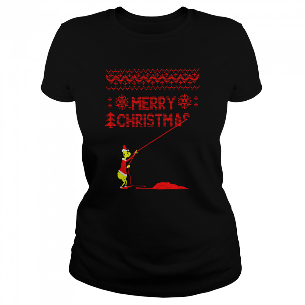 Merry Christmas Grinch Ugly Xmas Shirt Classic Womens T Shirt