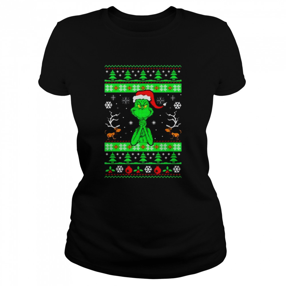 Merry Ugly Grinchmas Grinch Santa Christmas Shirt Classic Women'S T-Shirt