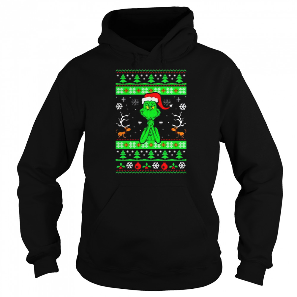 Merry Ugly Grinchmas Grinch Santa Christmas Shirt Unisex Hoodie