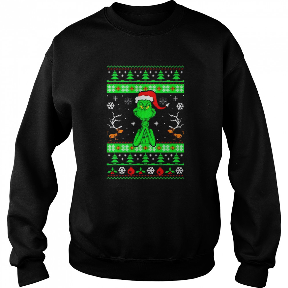 Merry Ugly Grinchmas Grinch Santa Christmas Shirt Unisex Sweatshirt
