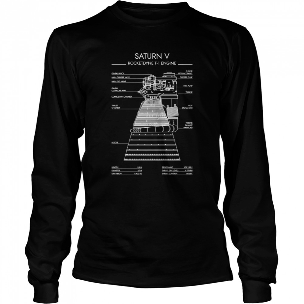 Rocketdyne F 1 Engine Saturn V Shirt Long Sleeved T-Shirt