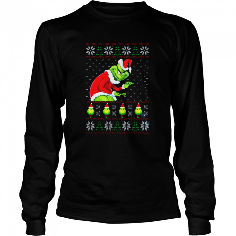 Santa Grinch Ugly Christmas Shirt Long Sleeved T-Shirt