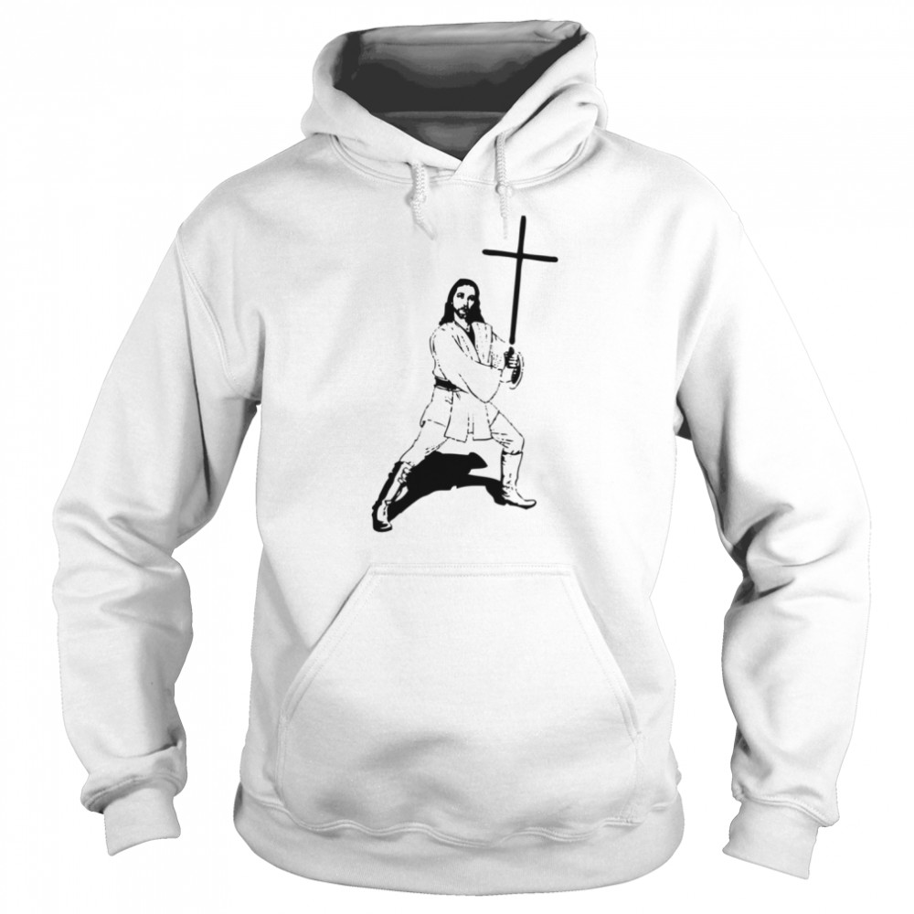 star wars jesus with saber shirt unisex hoodie