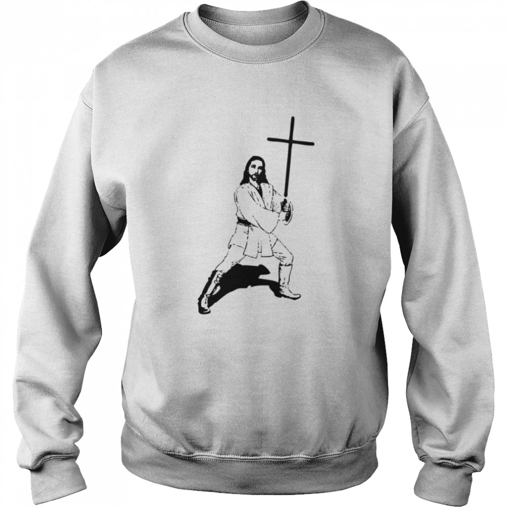 star wars jesus with saber shirt unisex sweatshirt