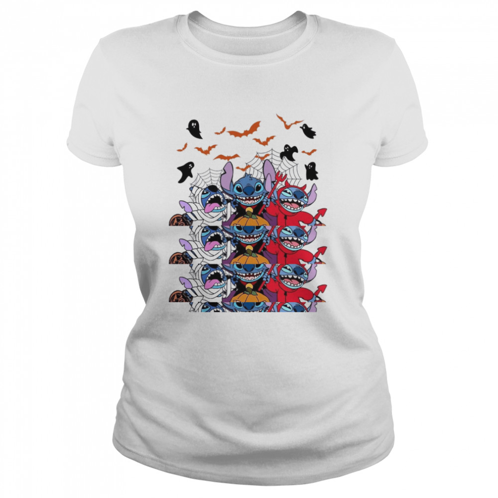 Stitch Disneyy Halloween Night Family Horror Movie shirt Classic Women's T-shirt
