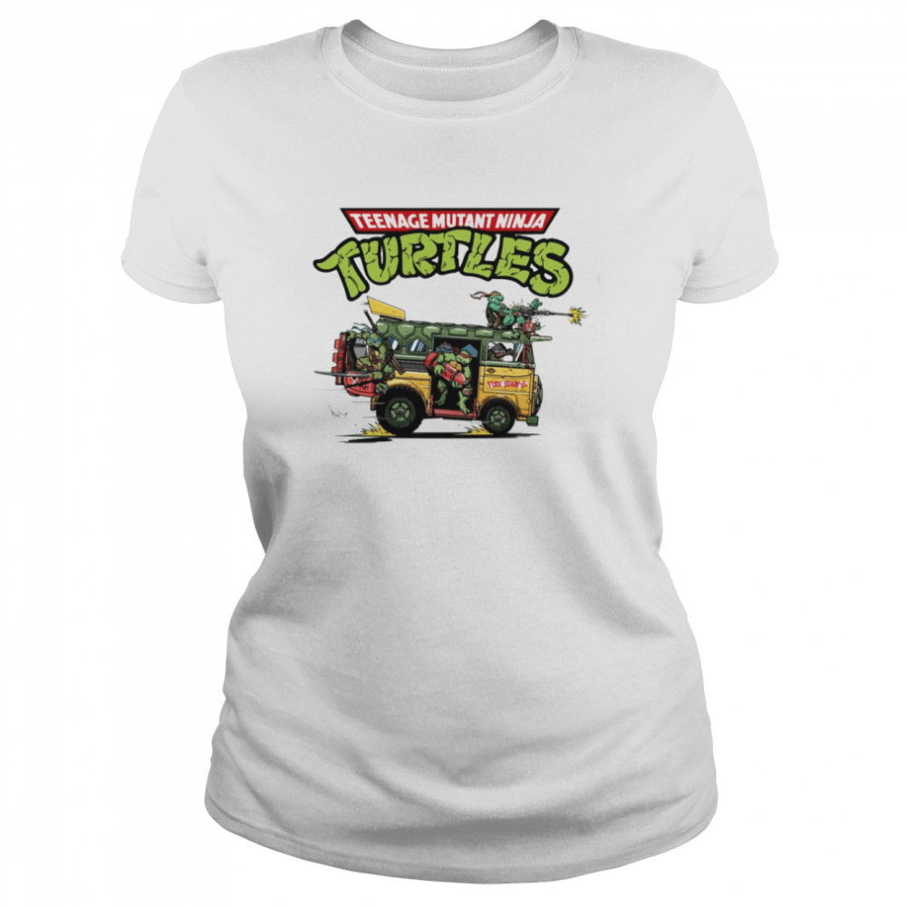 Super Turtles Car Teenage Mutant Ninja Turtles shirt Classic Women's T-shirt