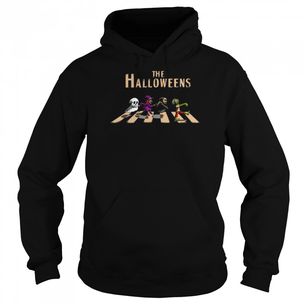 The Halloweens Horror Team Friends Inspired By Abbey Road The Beatles Shirt Unisex Hoodie