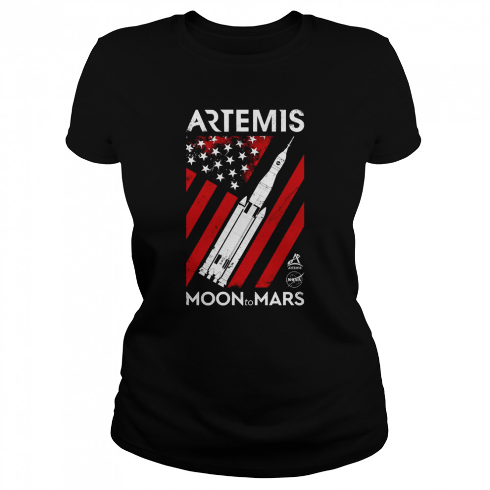 Us Flag Artemis Moon To Mars Shirt Classic Women'S T-Shirt