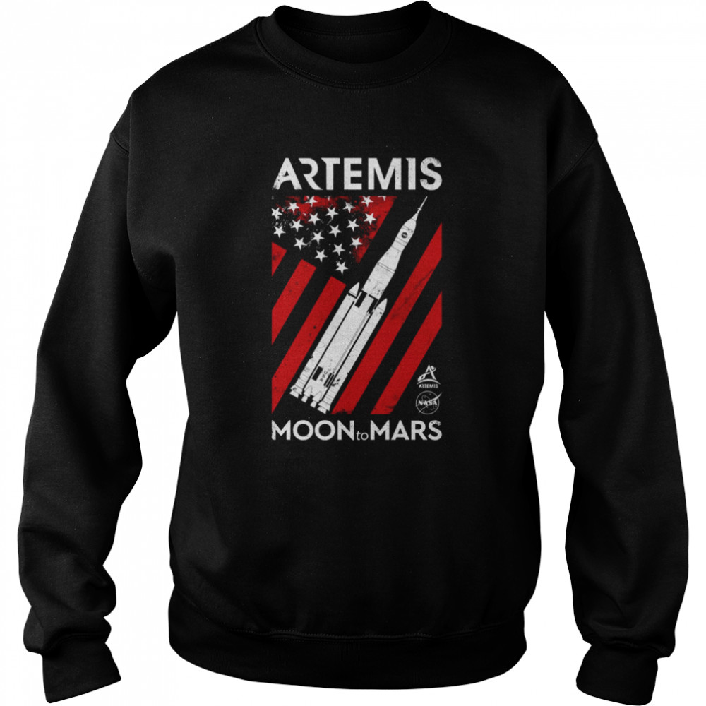 Us Flag Artemis Moon To Mars Shirt Unisex Sweatshirt